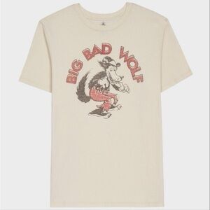 Disney Collection men's "Big Bad Wolf" off-white crew neck t-shirt